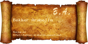 Bekker Arabella névjegykártya